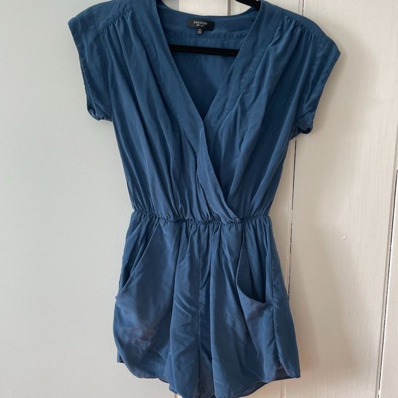 COPY - Aritzia Babaton Deep Blue Romper 100% Silk - Picture 2 of 8